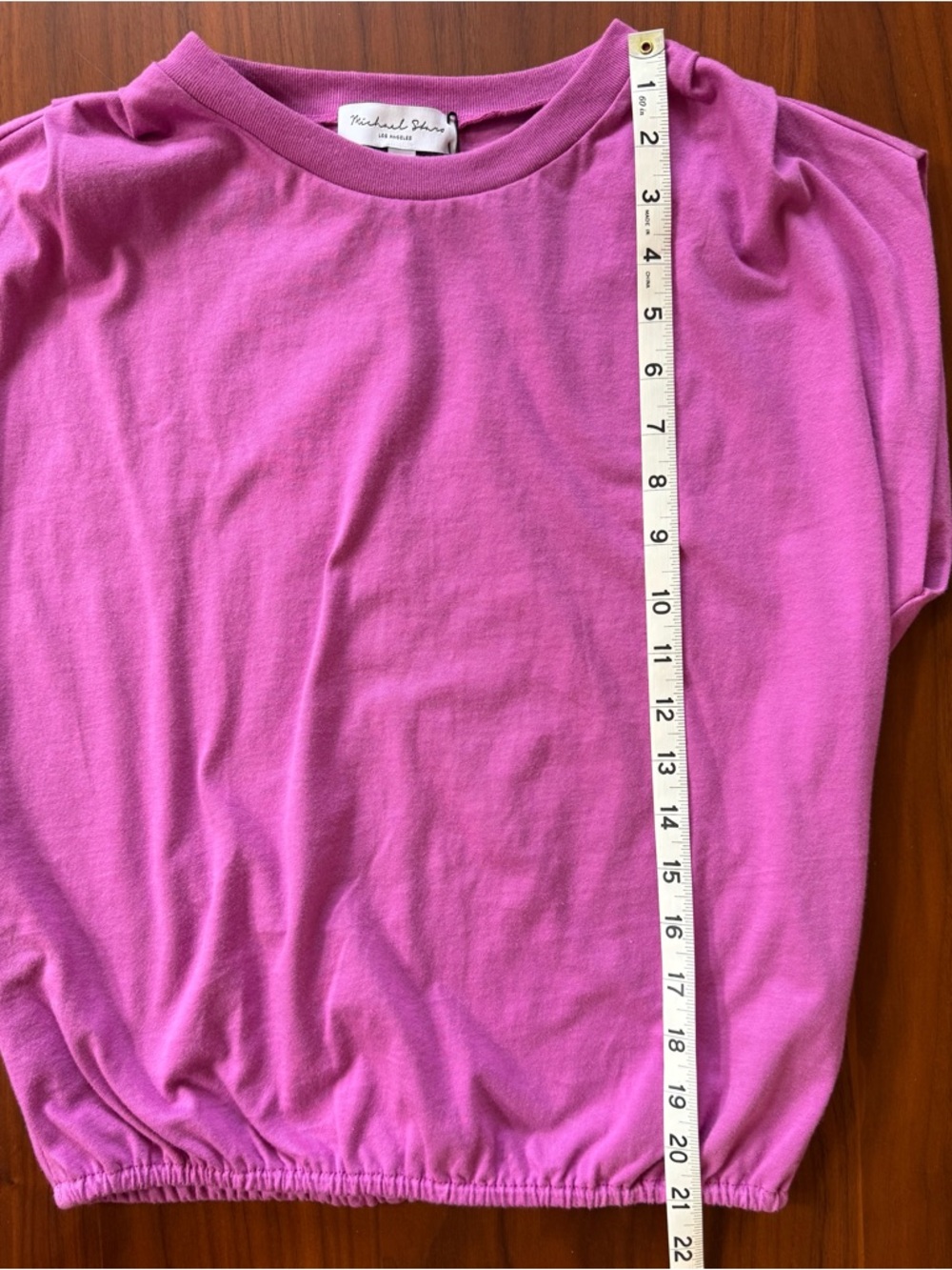 NWT Evereve Leah Gathered Tee by Michael Stars in Orchid - Picture 6 of 10